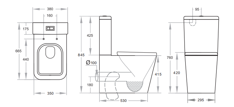 KDK - Square Back To Wall Toilet #003