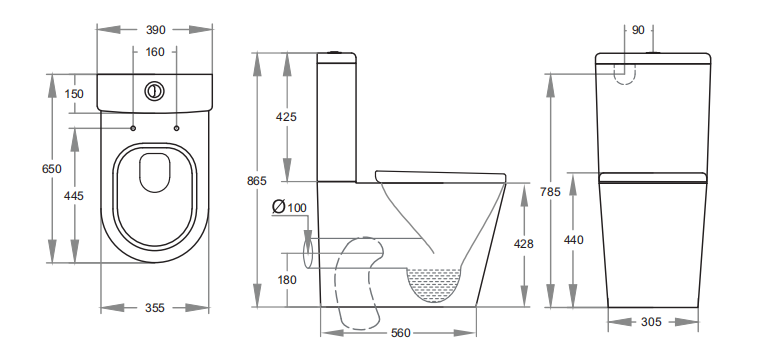 KDK - Rimless Back To Wall Toilet #022
