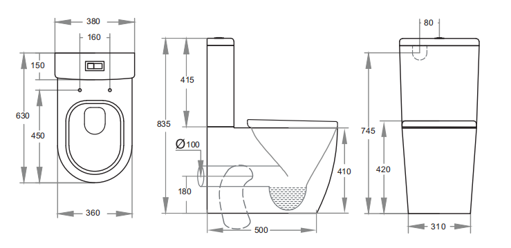 KDK - Rimless Back To Wall Toilet #025R