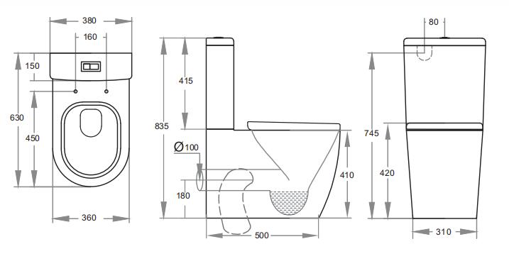 KDK- Tornado Flush Back To Wall Toilet #025