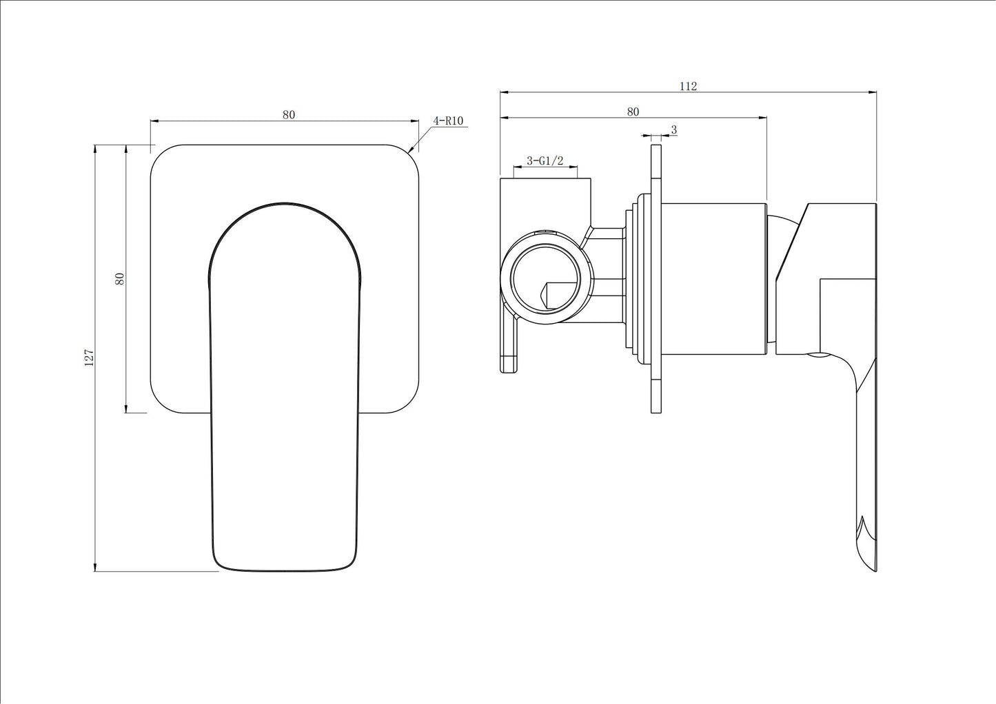One Bathroom - BETA Shower / Bath Wall Mixer Chrome