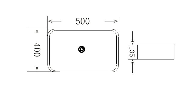 One Bathroom - Rectangular Above Counter Basin Gloss White