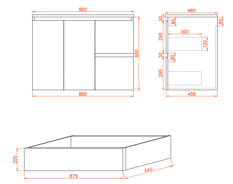 One Bathroom - 900mm B273 Timber Look Vanity Package