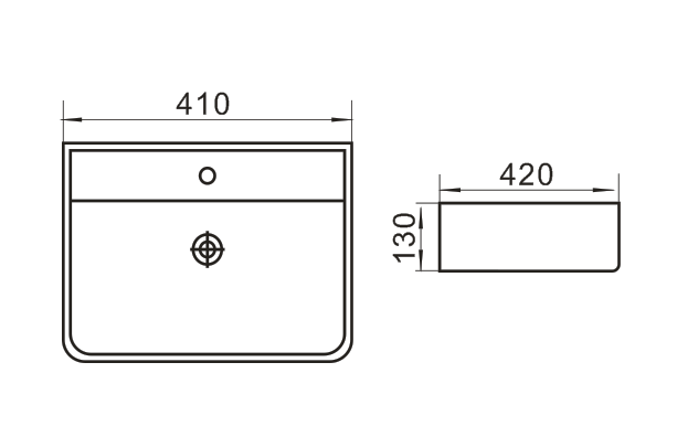 One Bathroom - Square Above Counter Basin With Tap Hole Gloss White