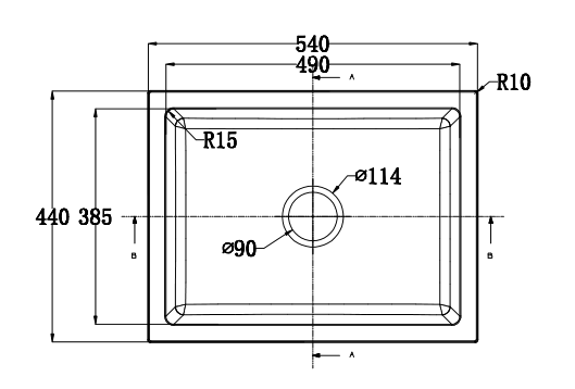 One Bathroom - 540mm Black Kitchen/Laundry Granite Sink - Single