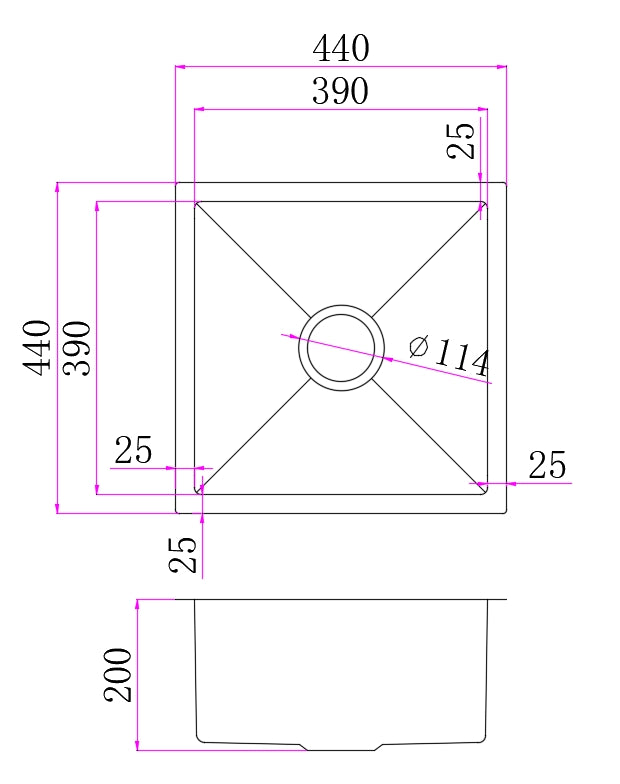 One Bathroom - 440mm Stainless Steel Laundry Sink - Single