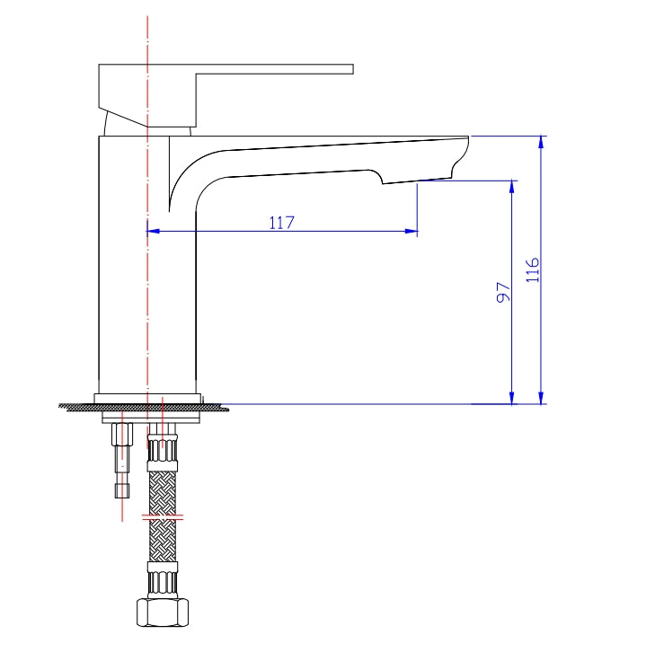 One Bathroom - LITE Square Short Basin Mixer Chrome