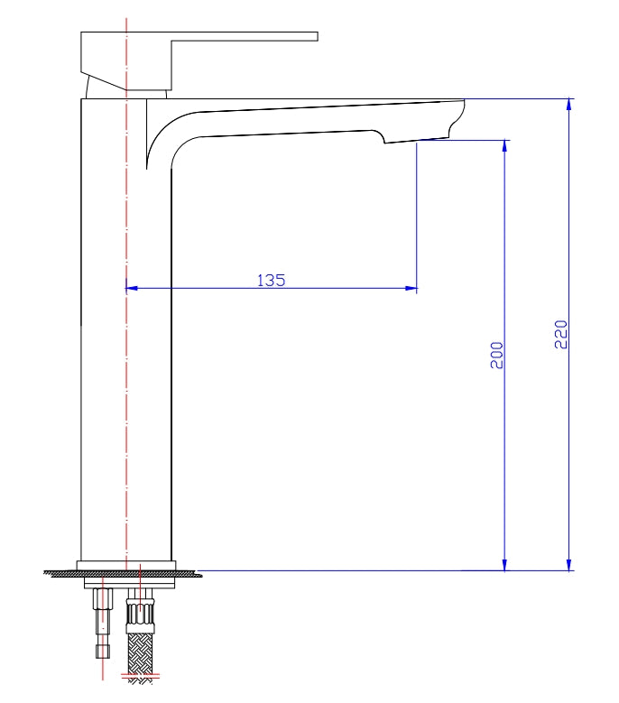 One Bathroom - LITE Square Tall Basin Mixer Chrome