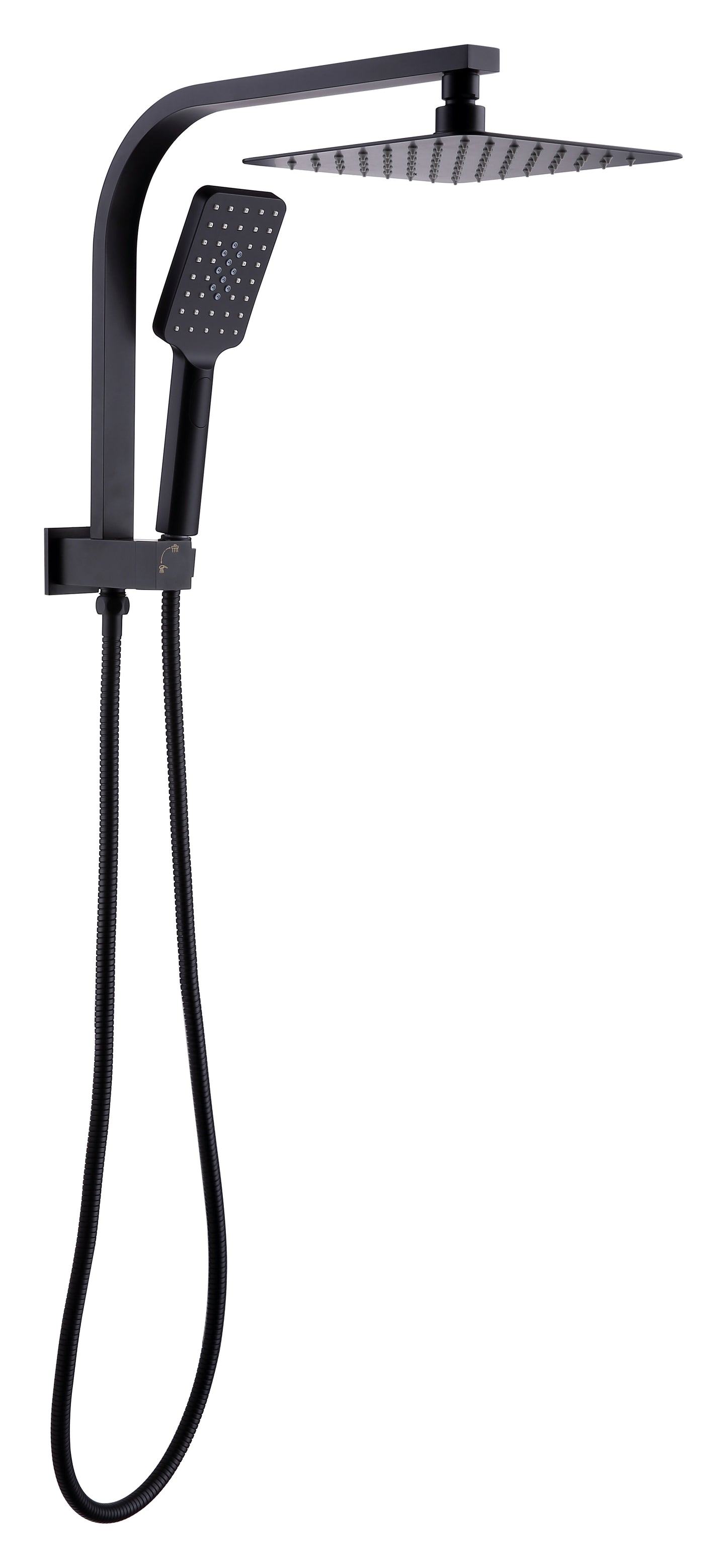 One Bathroom - LITE Square Twin Shower Head Matt Black