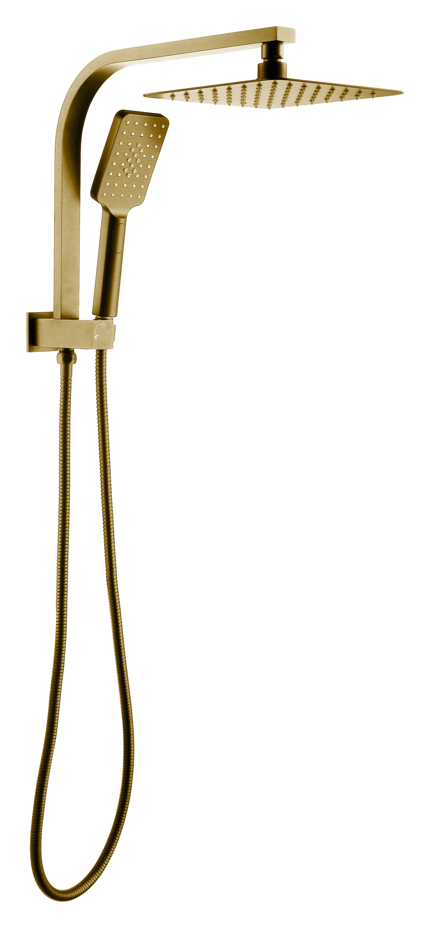 One Bathroom - LITE Square Twin Shower Head Brushed Gold