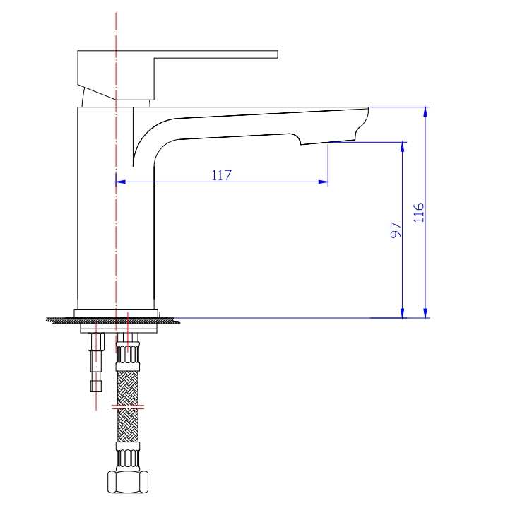 One Bathroom - LITE Square Short Basin Mixer Gunmetal