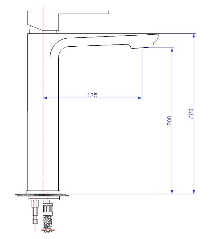 One Bathroom - LITE Square Tall Basin Mixer Brushed Gold