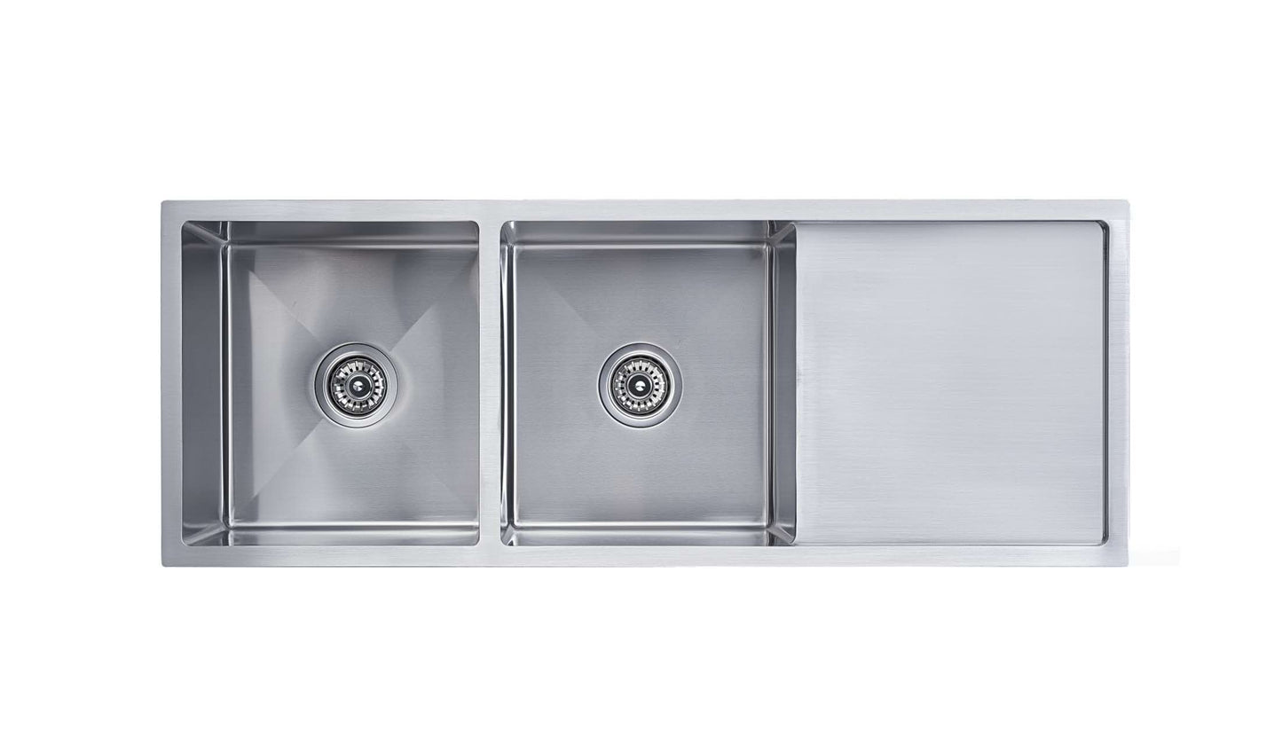 One Bathroom - 1200mm Stainless Steel Kitchen Sink Double With Drainer