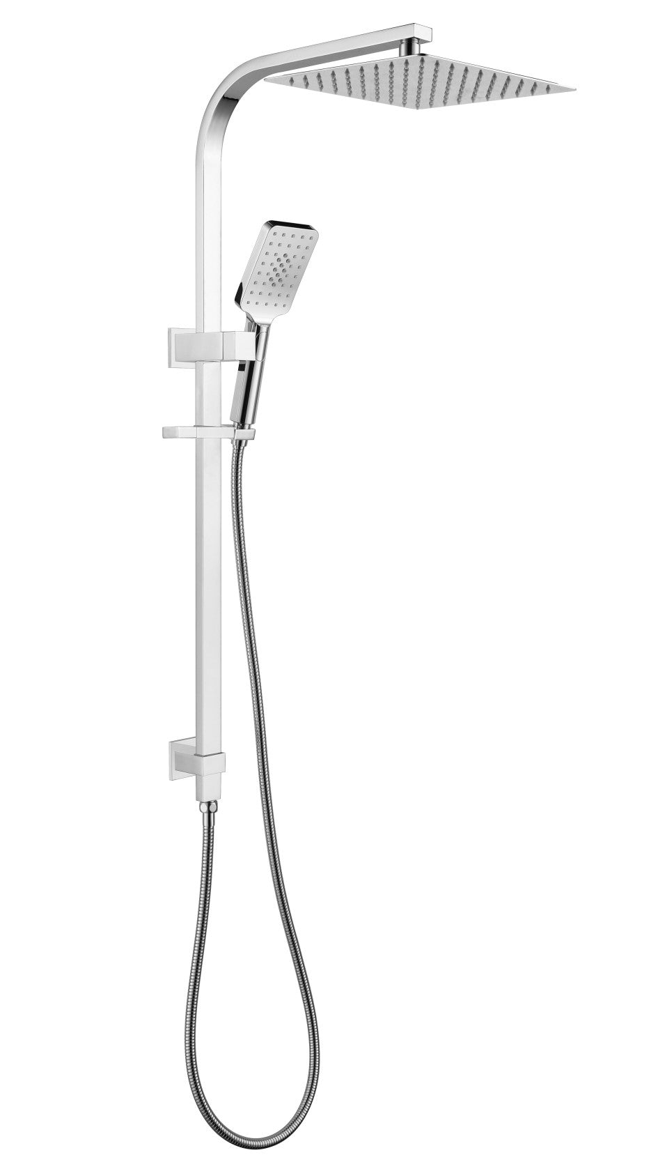 One Bathroom - LITE Square Twin Shower Head Set With Rail Chrome